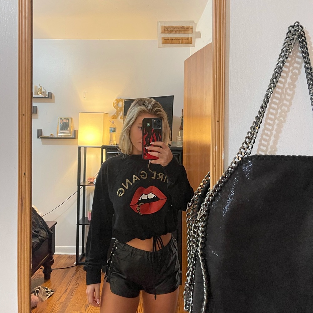 Girl Gang Fashion Nova Sweatshirt Lips Sexy Cropped